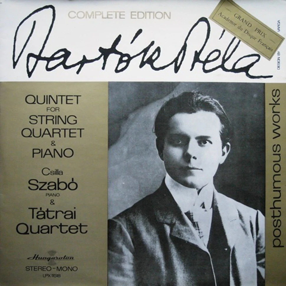 Béla Bartók Csilla Szabó Tátrai Quartet Quintet For String