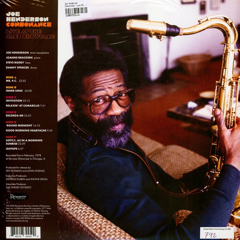Invitation Song Joe Henderson - Consonance: Live At The Jazz Showcase Record Store Day ...