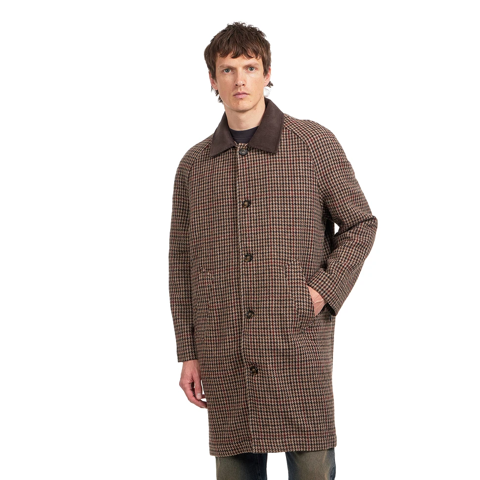 Houndstooth Wool Coat Woven