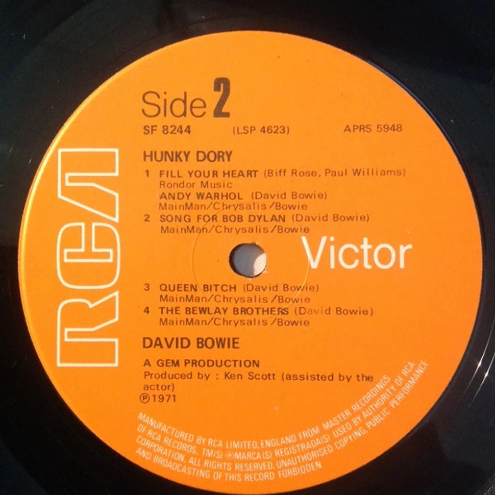 David Bowie - Hunky Dory - Vinyl LP - 1976 - UK - Reissue | HHV