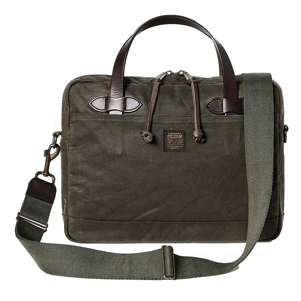 Compact Field Filson Filson - Tin Cloth Compact Briefcase (Otter Green) | HHV