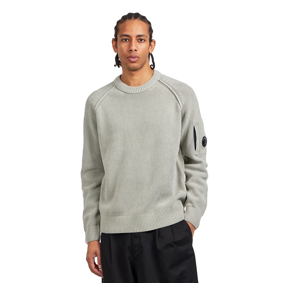 Chenille Cotton Crewneck Lens Sweater