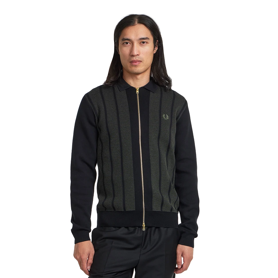 Textured Panel Zip Cardigan