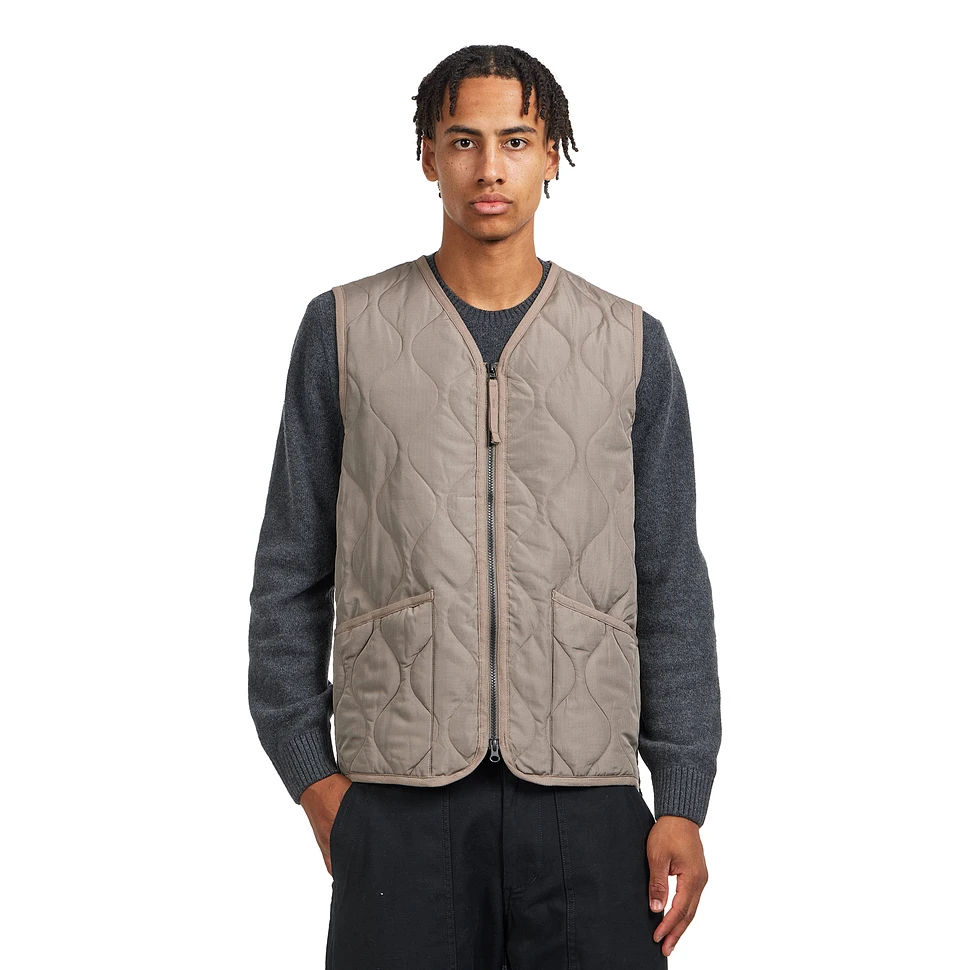 Military Zip V Neck Down Vest