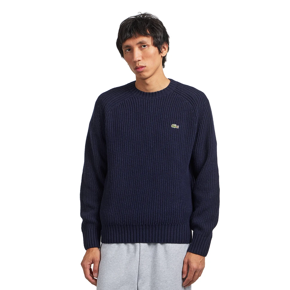 Heavy Carded Wool Crew Neck Sweater